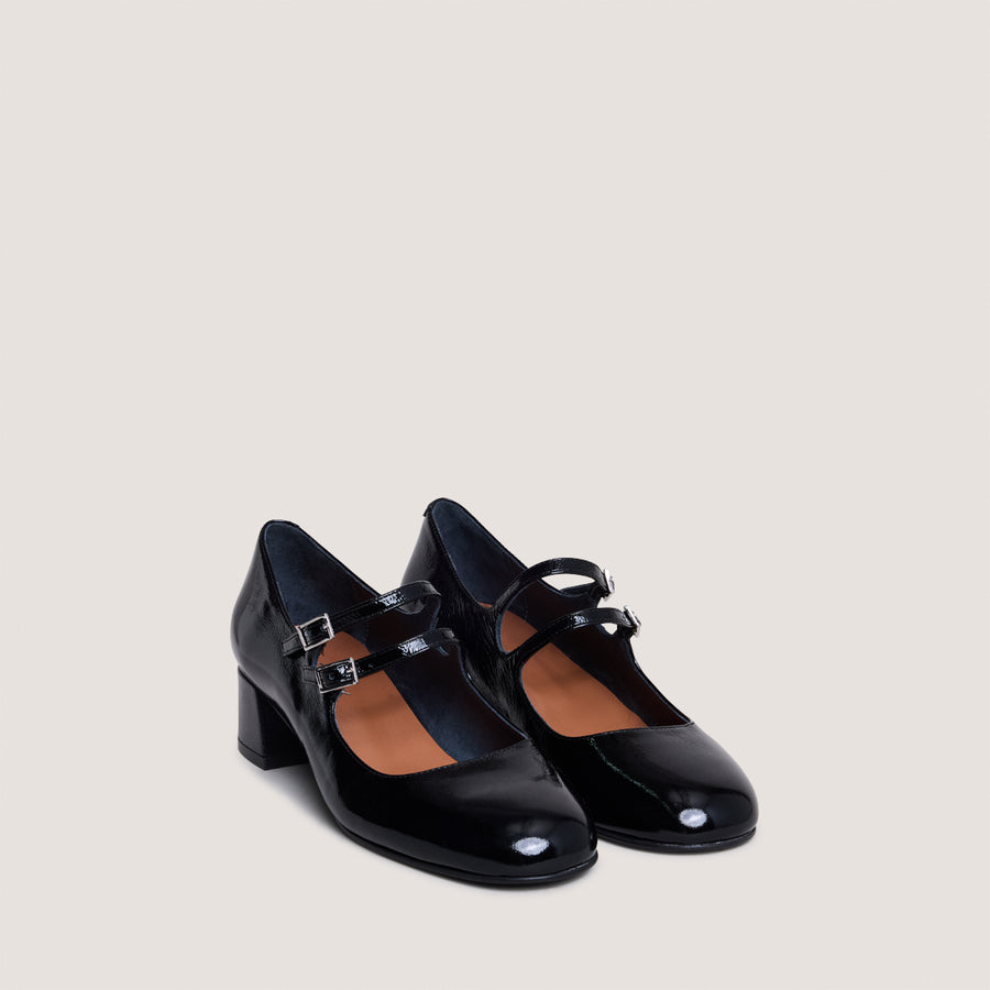 Salomes/babies Duny Vernis Plisse Noir