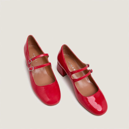 Women's Salome Sandal Varnished Leather - Rouge-Berry