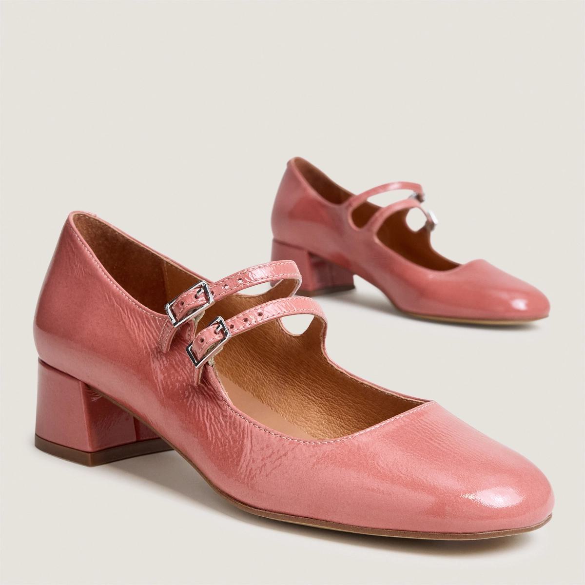 Women's Block Heel Sandal Patent Leather - Old Rose Vieux-Rose