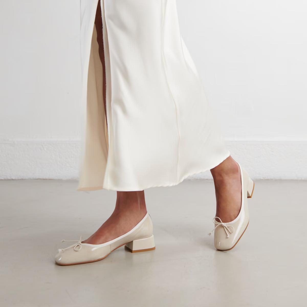 Ballerines Dybil Vernis Plisse Ecru