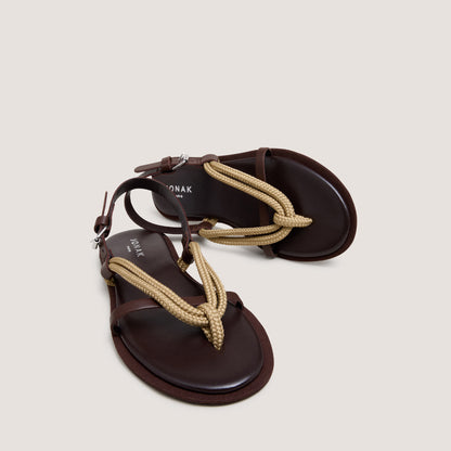 Plagettes Emeline Cuir Cacao