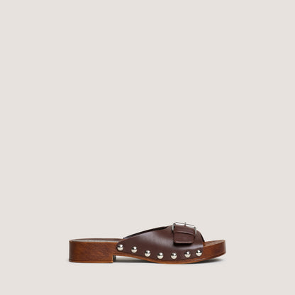 Mules Enora Cuir Cacao