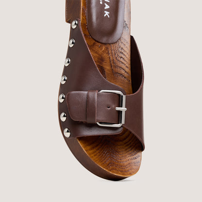 Mules Enora Cuir Cacao
