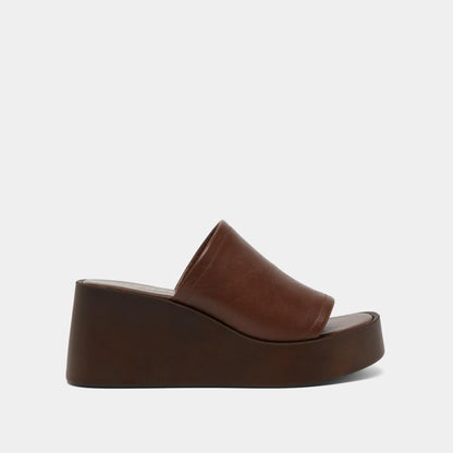 Mules Eugene Cuir Marron-Fonce
