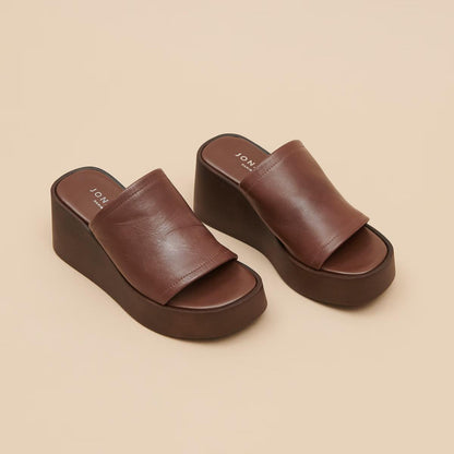 Mules Eugene Cuir Marron-Fonce