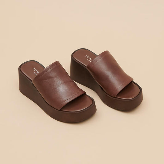 Mules Eugene Cuir Marron-Fonce