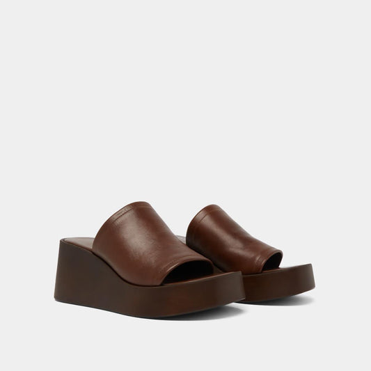 Mules Eugene Cuir Marron-Fonce
