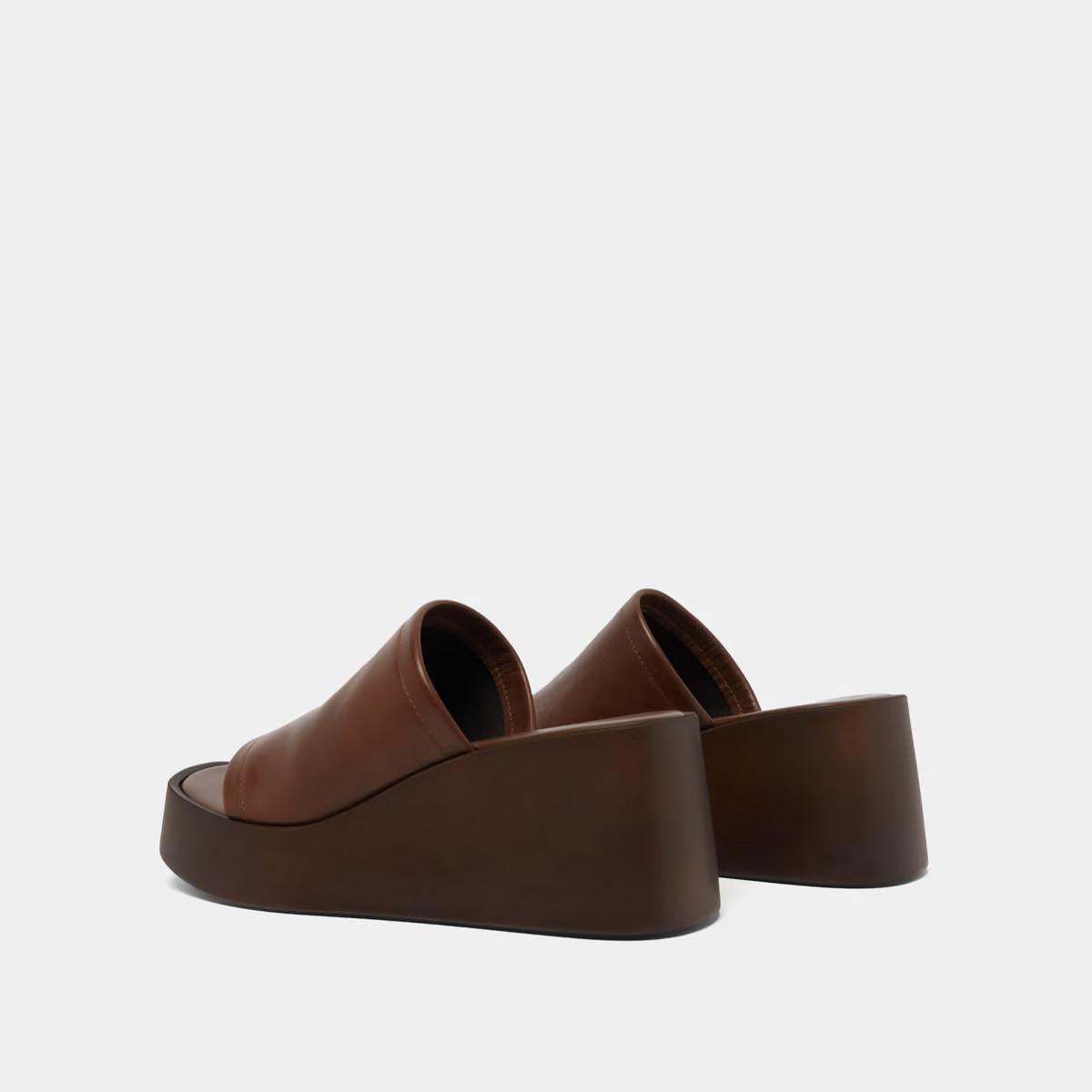 Mules Eugene Cuir Marron-Fonce