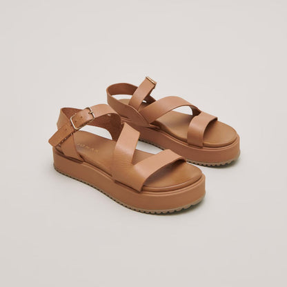 Sandales Isaure Cuir Camel