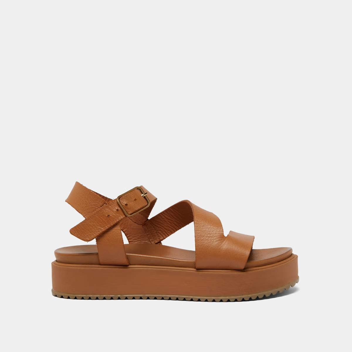 Sandales Isaure Cuir Camel