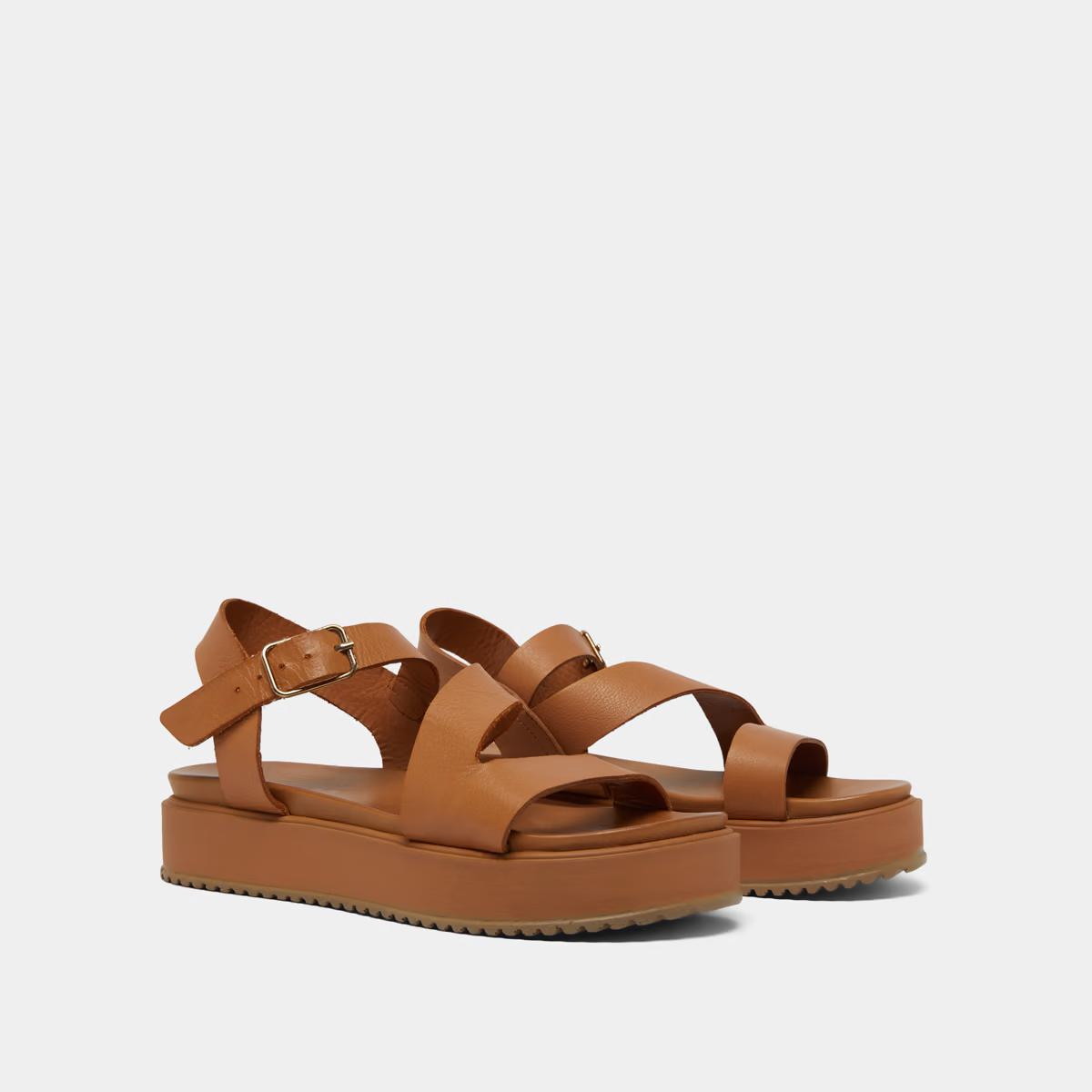 Sandales Isaure Cuir Camel