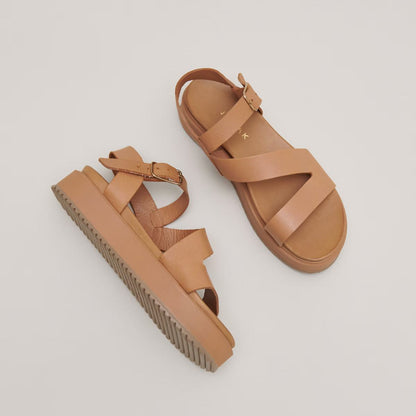 Sandales Isaure Cuir Camel