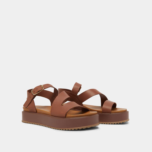 Sandales Isaure Cuir Marron