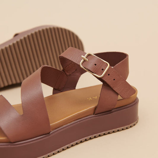 Sandales Isaure Cuir Marron