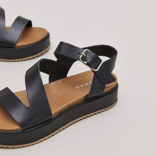 Sandales Isaure Cuir Noir