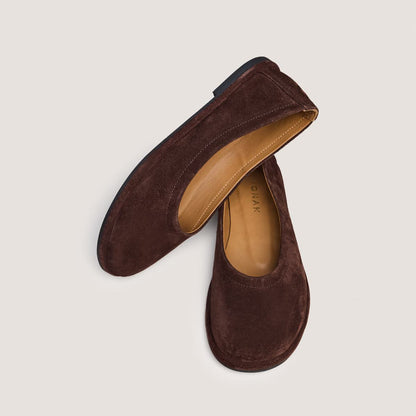 Jonak Women's Janice Ballerinas in Tobacco Split Leather - Tabac Brown Marron