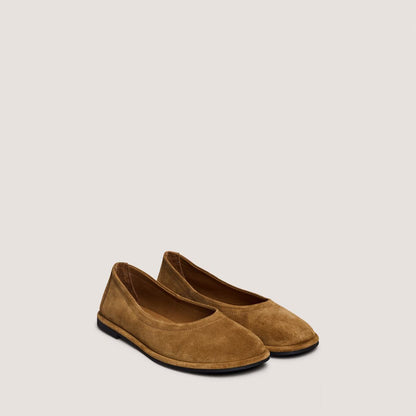 Jonak Women's Janice Ballerinas in Tobacco Split Leather -  Brown Tabac
