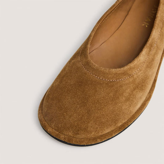 Jonak Women's Janice Ballerinas in Tobacco Split Leather -  Brown Tabac