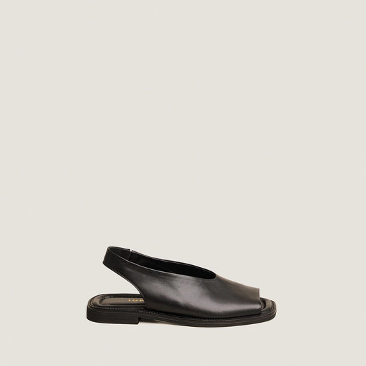 Women's Ballet Flats Genuine Full-Grain Leather - Black Noir