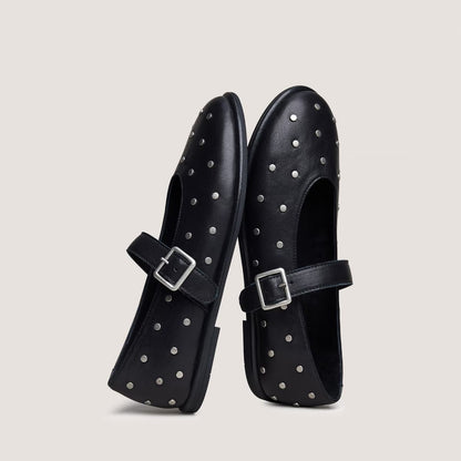 Jonak Women's Jolie Ballerinas - 100% Genuine Leather -  Black Noir