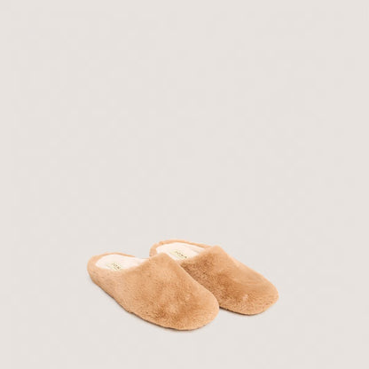 JONAK | Jude Fluffy Slippers - Camel