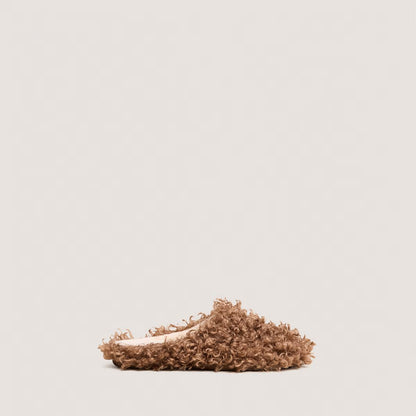 JONAK | Judie Fluffy Slippers - Hazelnut Noisette