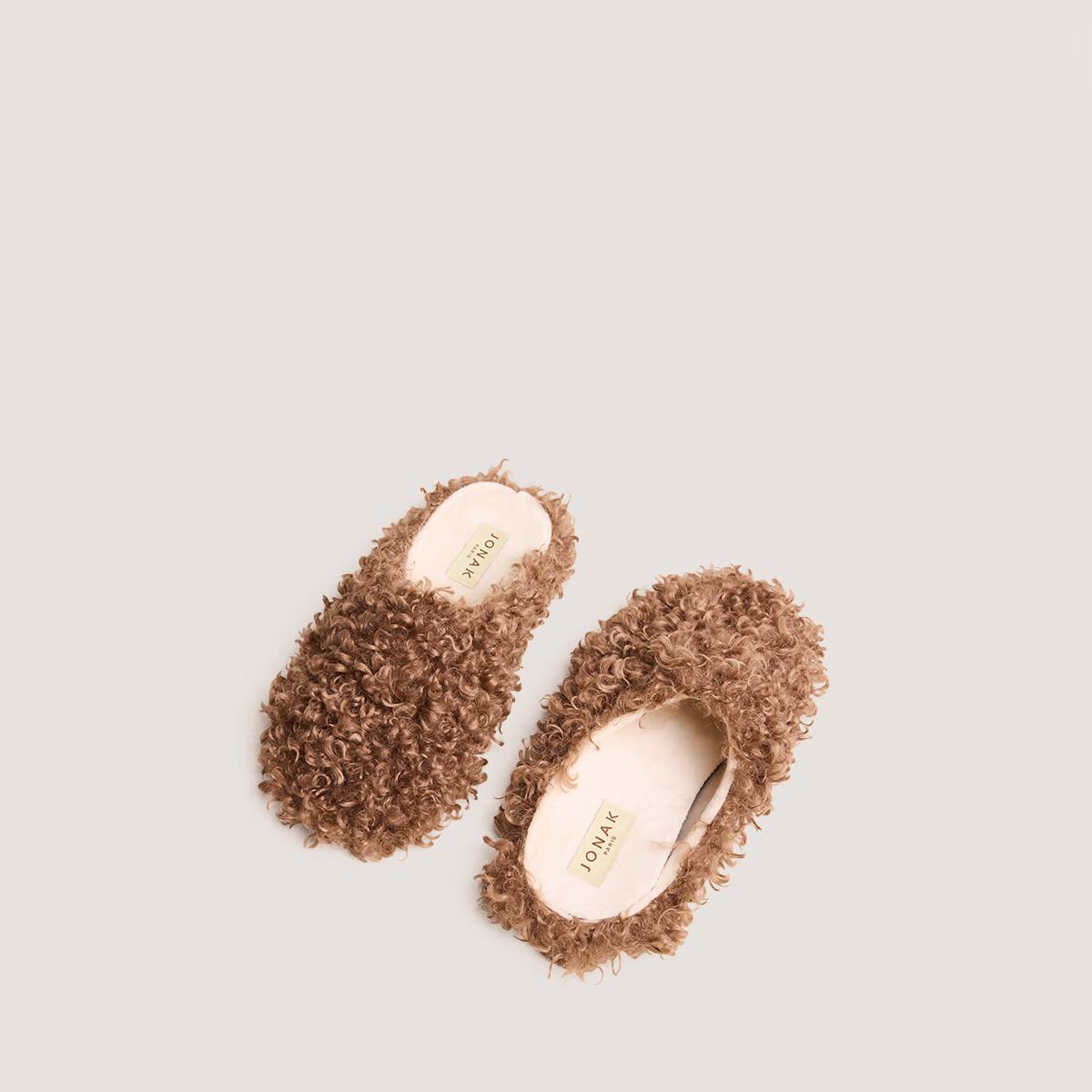 JONAK | Judie Fluffy Slippers - Hazelnut Noisette
