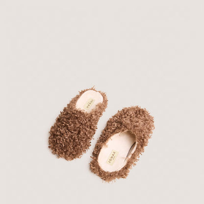 JONAK | Judie Fluffy Slippers - Hazelnut Noisette