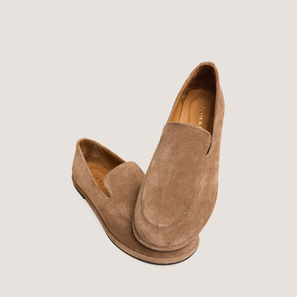 Jonak Women's June Mocassins in  Split Leather Loafers - Taupe