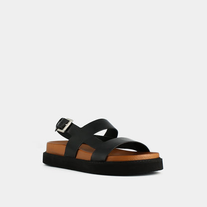 Sandales Lagune Cuir Glace Noir