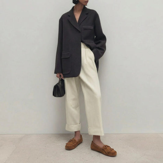 Women's Louison Moccasins Croute Leather - Cognac