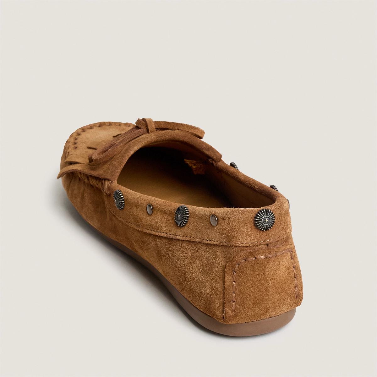 Women's Louison Moccasins Croute Leather - Cognac