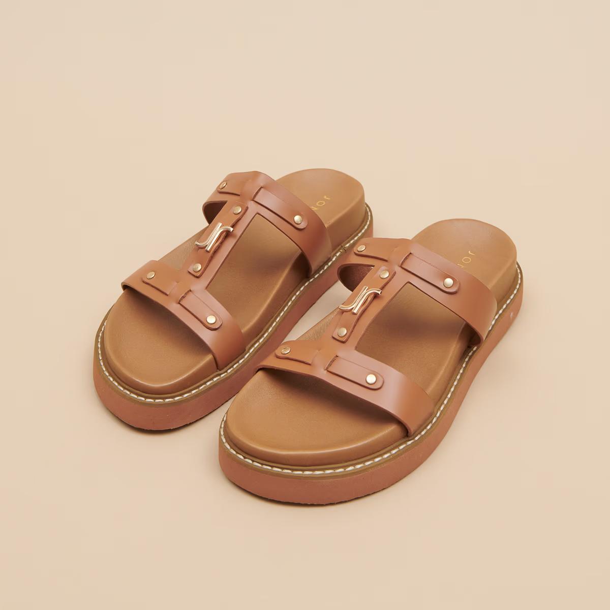 Sandales Luana Cuir Glace Cognac