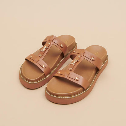 Sandales Luana Cuir Glace Cognac