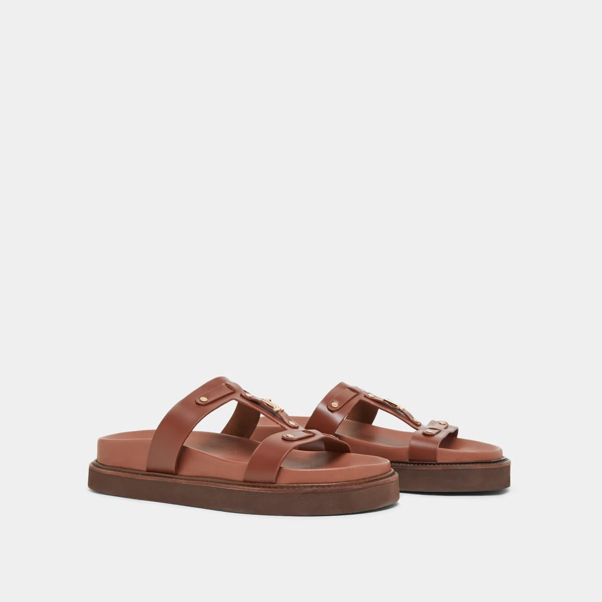 Sandales Luana Cuir Glace Marron