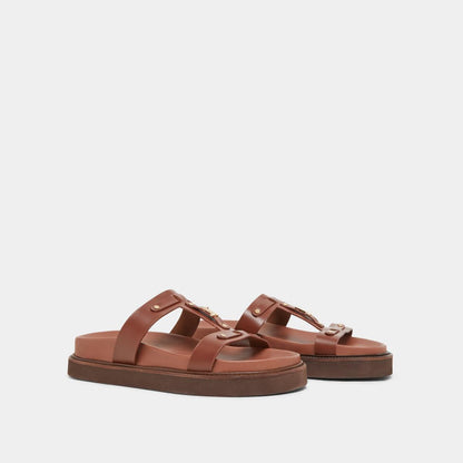 Sandales Luana Cuir Glace Marron