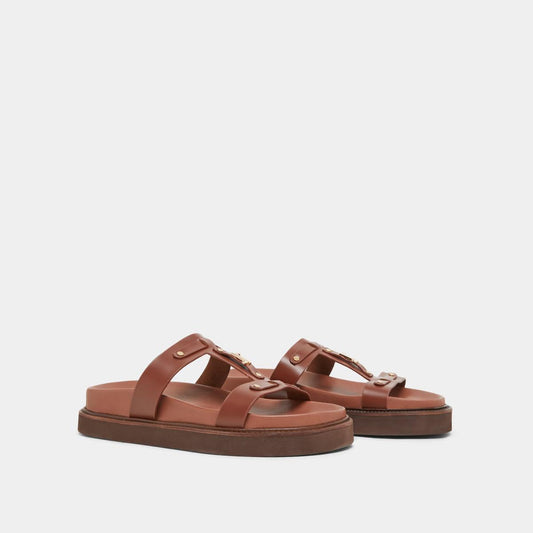 Sandales Luana Cuir Glace Marron