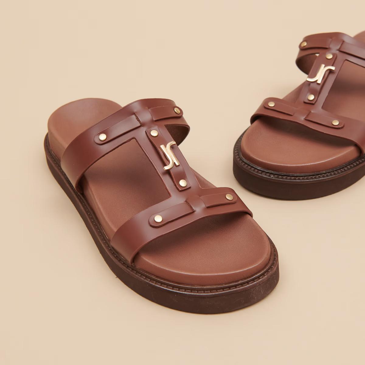Sandales Luana Cuir Glace Marron
