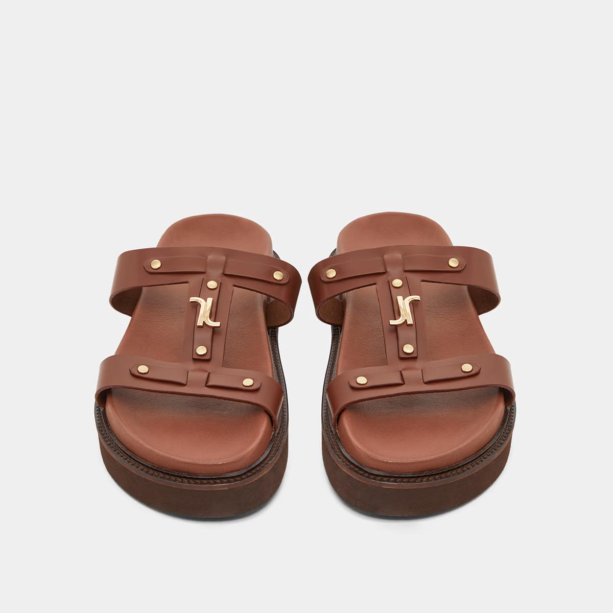 Sandales Luana Cuir Glace Marron
