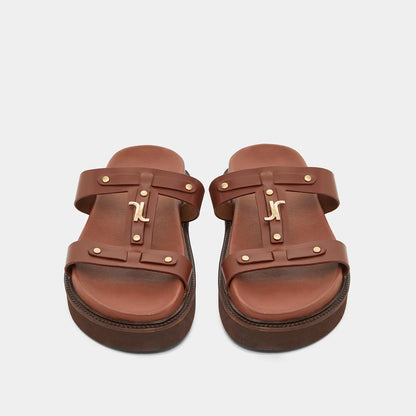 Sandales Luana Cuir Glace Marron
