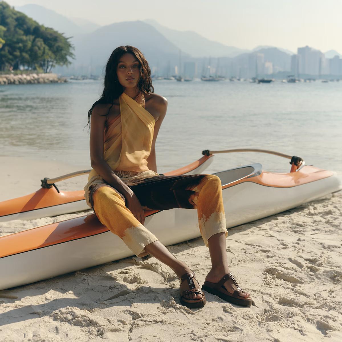 Sandales Luana Cuir Glace Marron