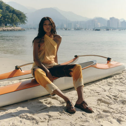 Sandales Luana Cuir Glace Marron