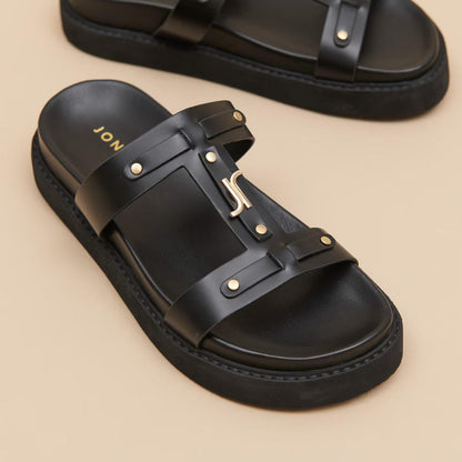 Sandales Luana Cuir Glace Noir