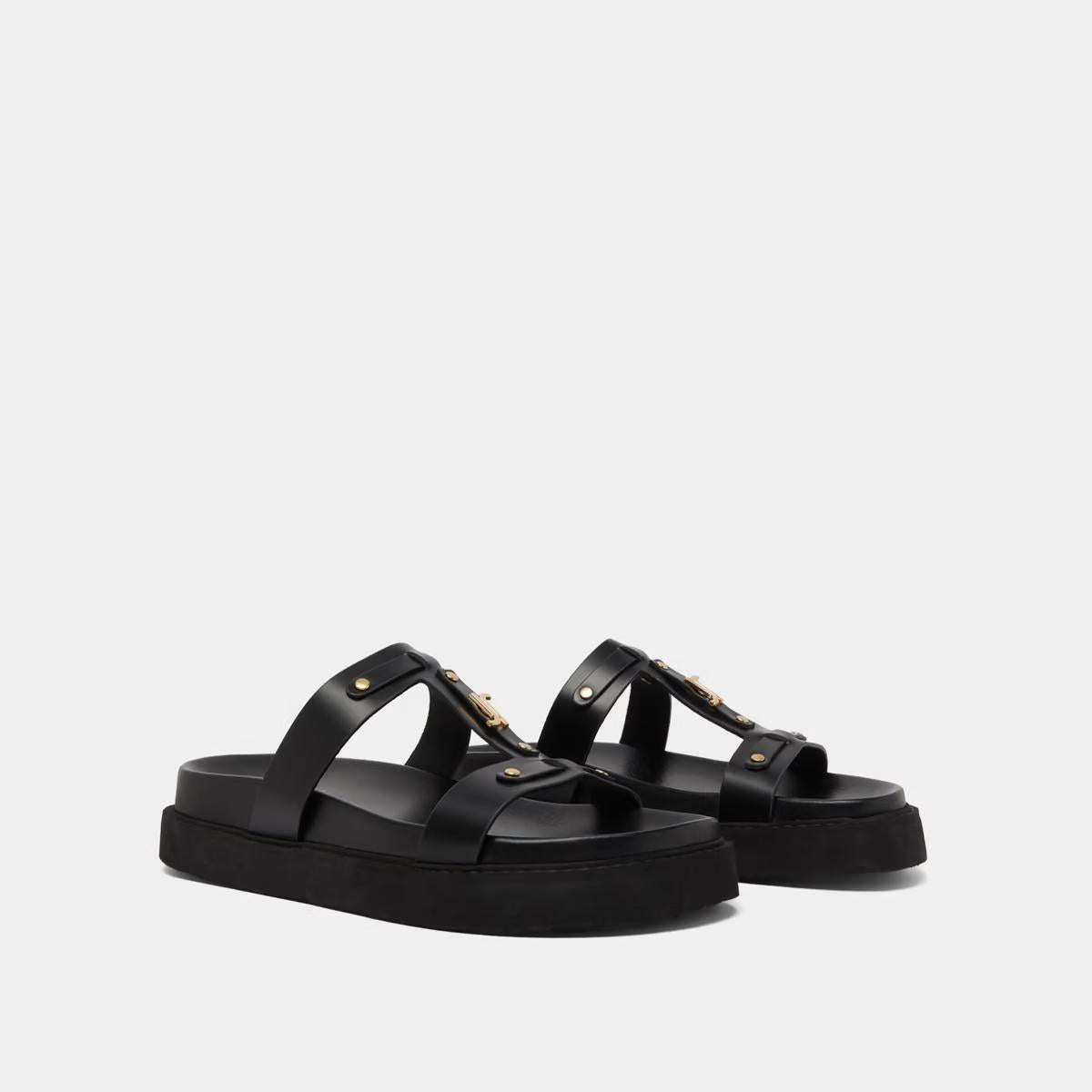 Sandales Luana Cuir Glace Noir