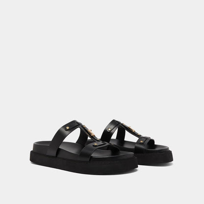 Sandales Luana Cuir Glace Noir