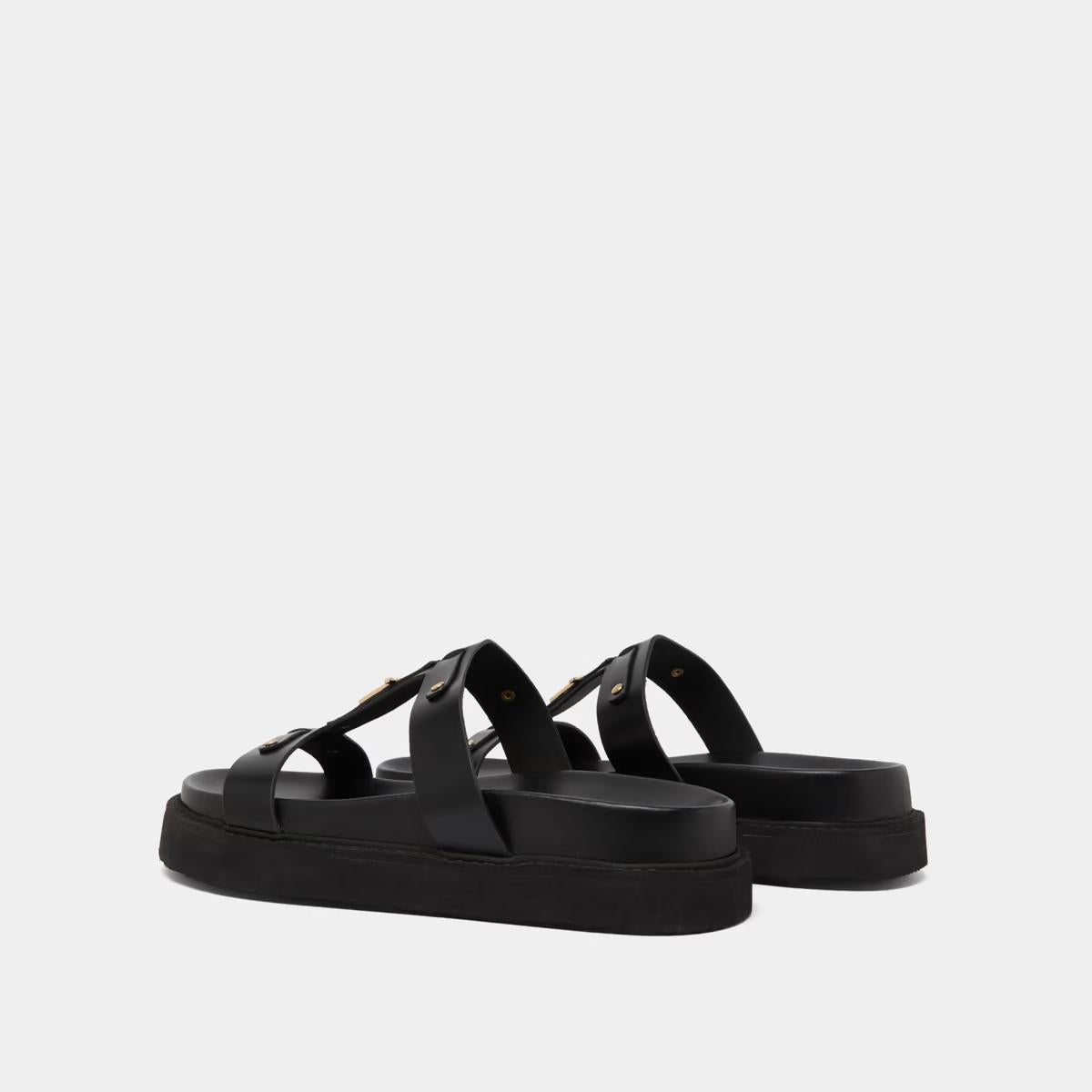 Sandales Luana Cuir Glace Noir