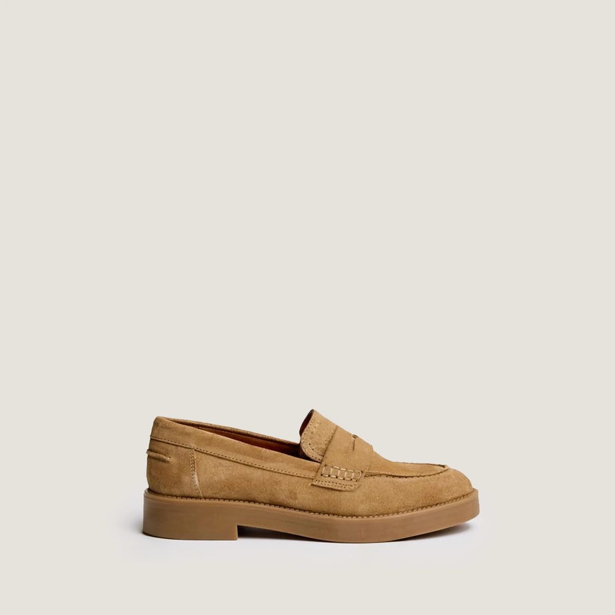 Women Moccasins Croute Leather Calfskin Smooth - Taupe