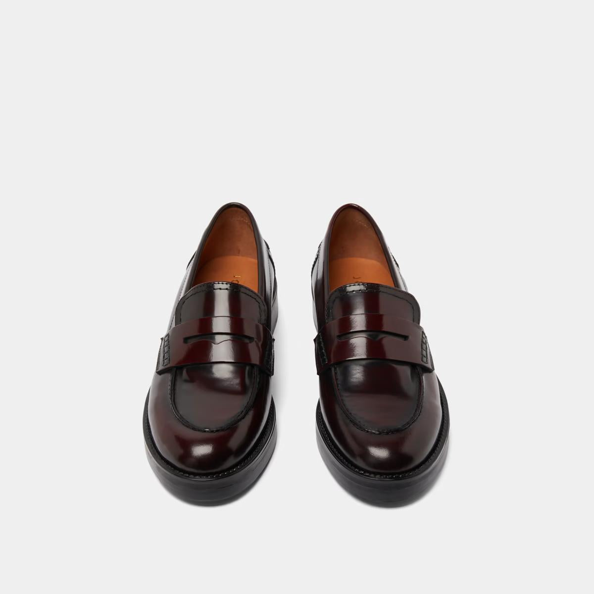 Mocassins Mirna Cuir Glace Bordeaux