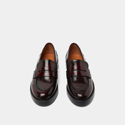 Mocassins Mirna Cuir Glace Bordeaux