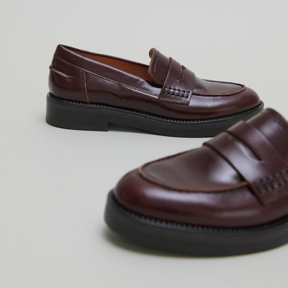 Mocassins Mirna Cuir Souple Marron